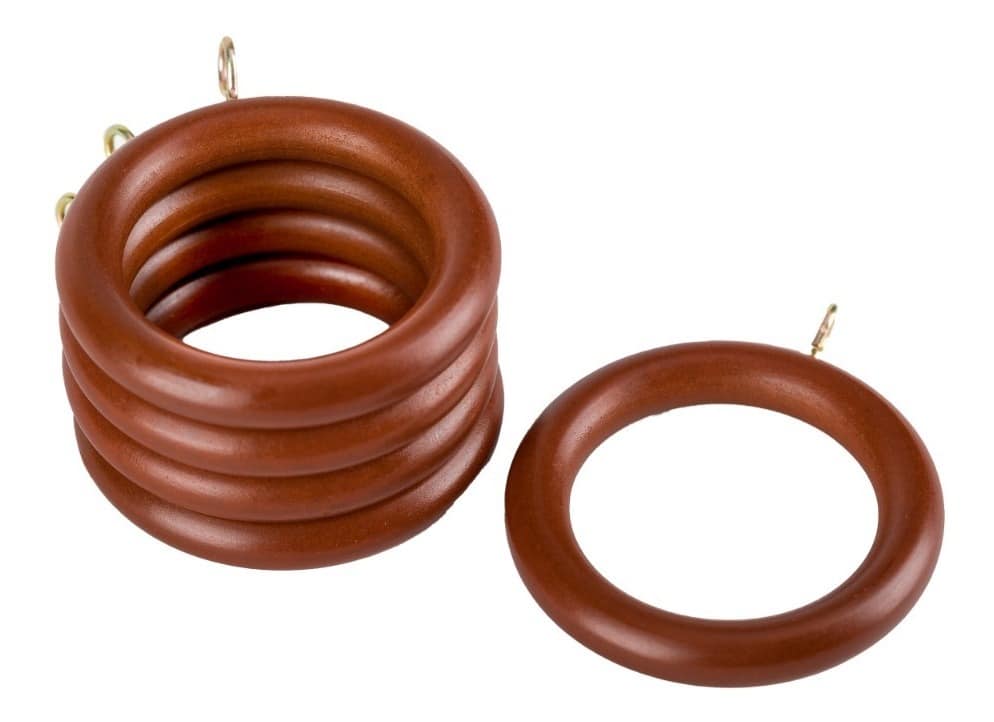 Pack 10 Anillas De Madera Color Chocolate 35 Mm