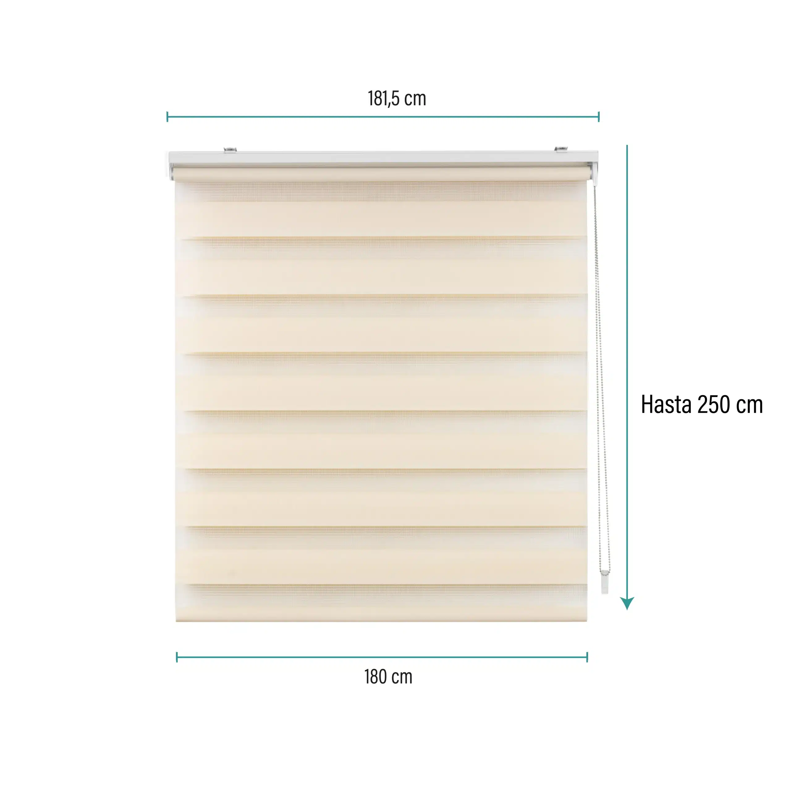 Cortina Roller Duo Zebra Día y Noche Beige 180 X 250 Cm Sin Cenefa Sunfree - Imagen 2