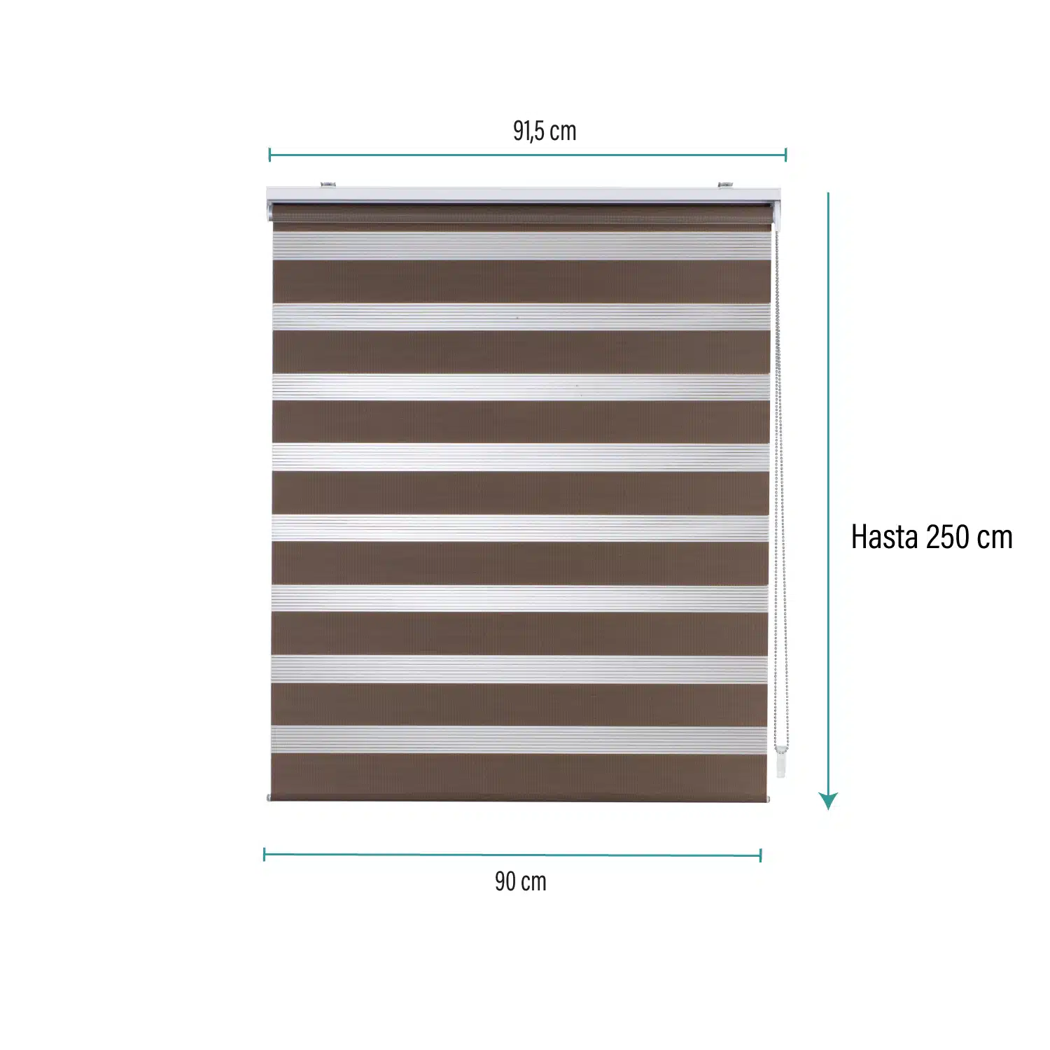 Cortina Roller Duo Zebra Día y Noche Tostado 90 X 250 Cm Sin Cenefa Sunfree - Imagen 2