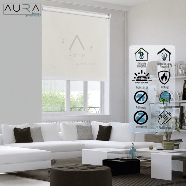 Cortina Roller Blackout Beige 150X250 Cm Aura - Imagen 6