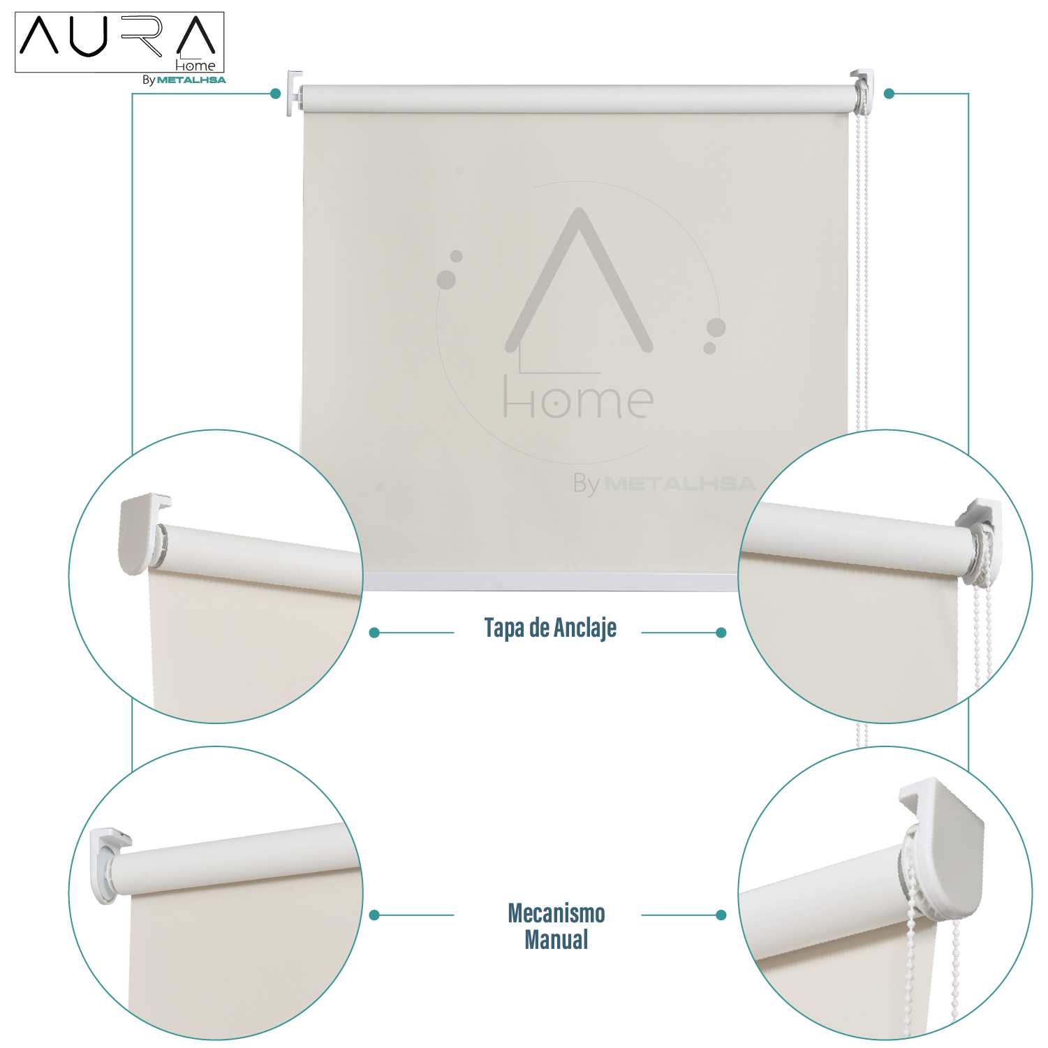 Cortina Roller Sunscreen 160X250 Cm 5% Apertura Beige Aura - Imagen 7