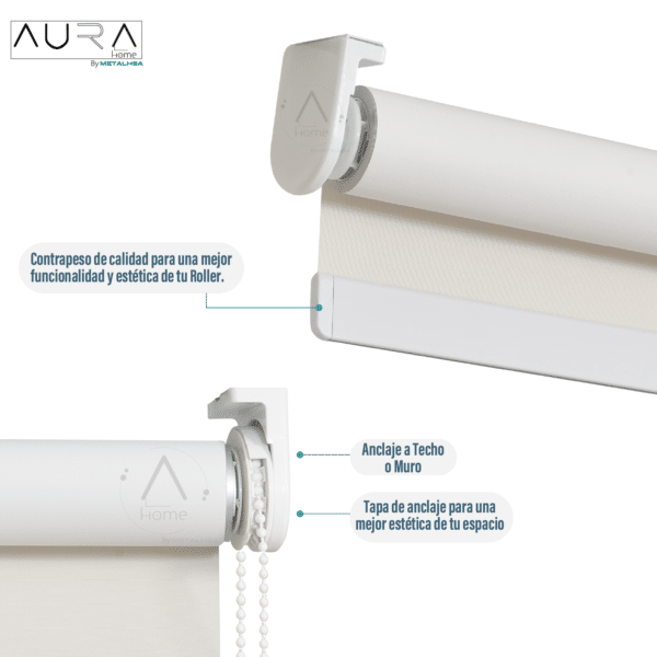 Cortina Roller Blackout Beige 150X250 Cm Aura - Imagen 4
