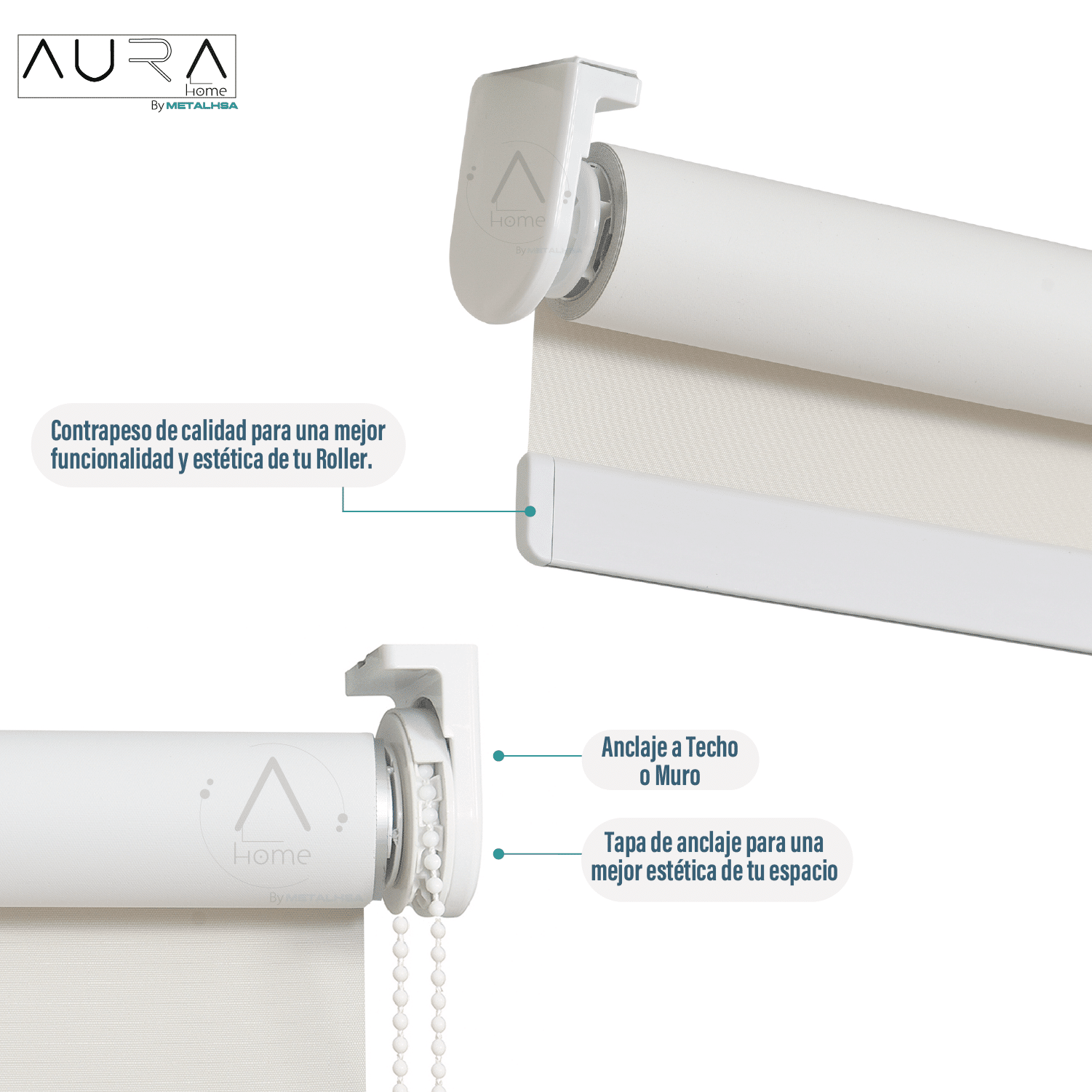 Cortina Roller Sunscreen 090X165 Cm 5% Apertura Beige Aura - Imagen 4