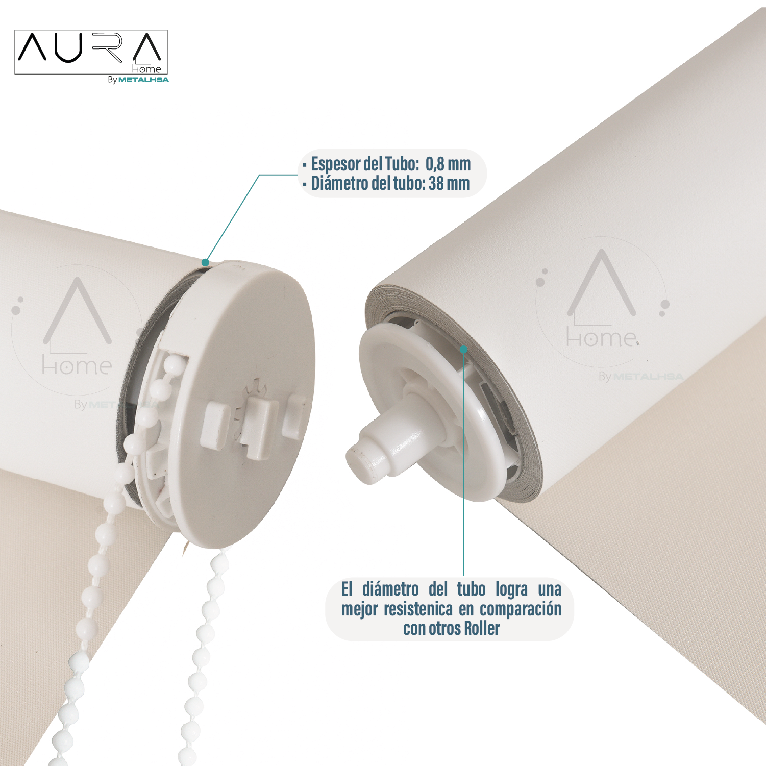 Cortina Roller Sunscreen 160X250 Cm 5% Apertura Beige Aura - Imagen 3