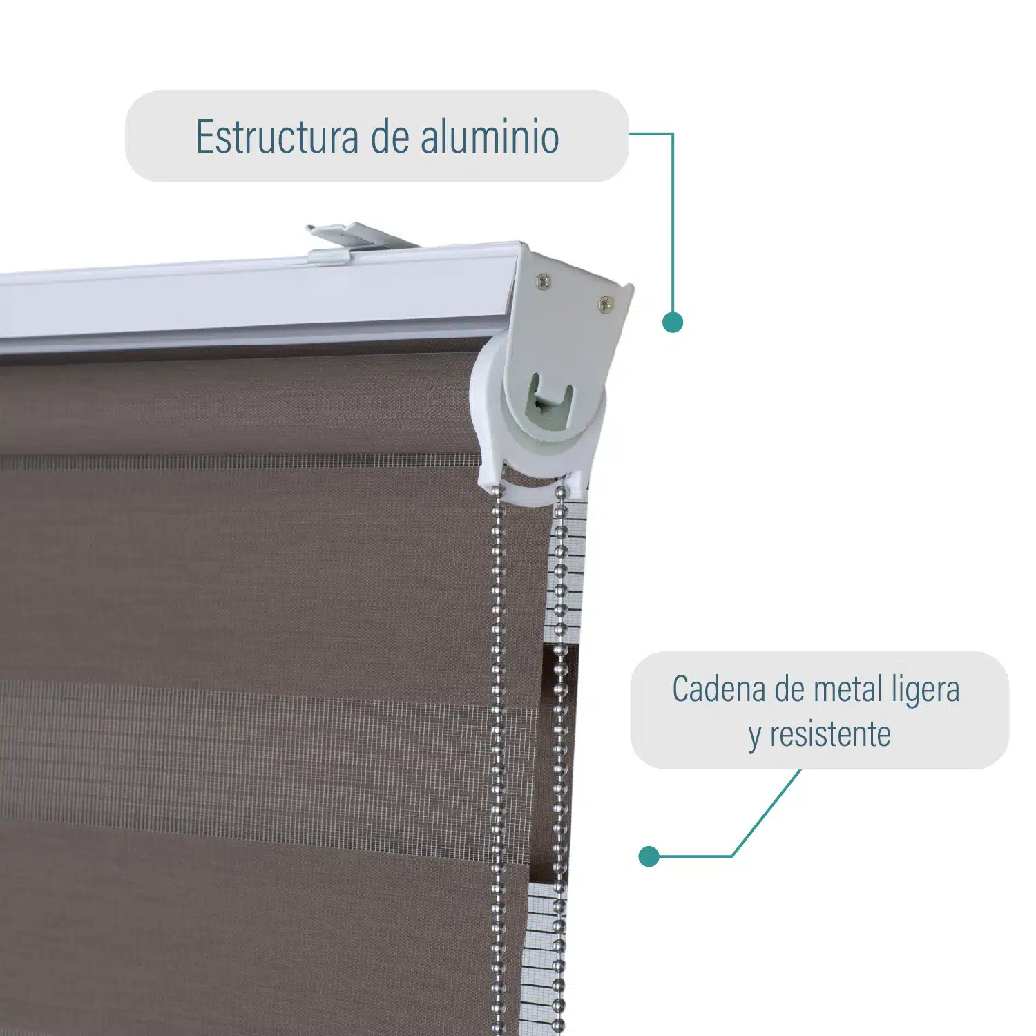 Cortina Roller Duo Zebra Día y Noche Tostado 90 X 250 Cm Sin Cenefa Sunfree - Imagen 3