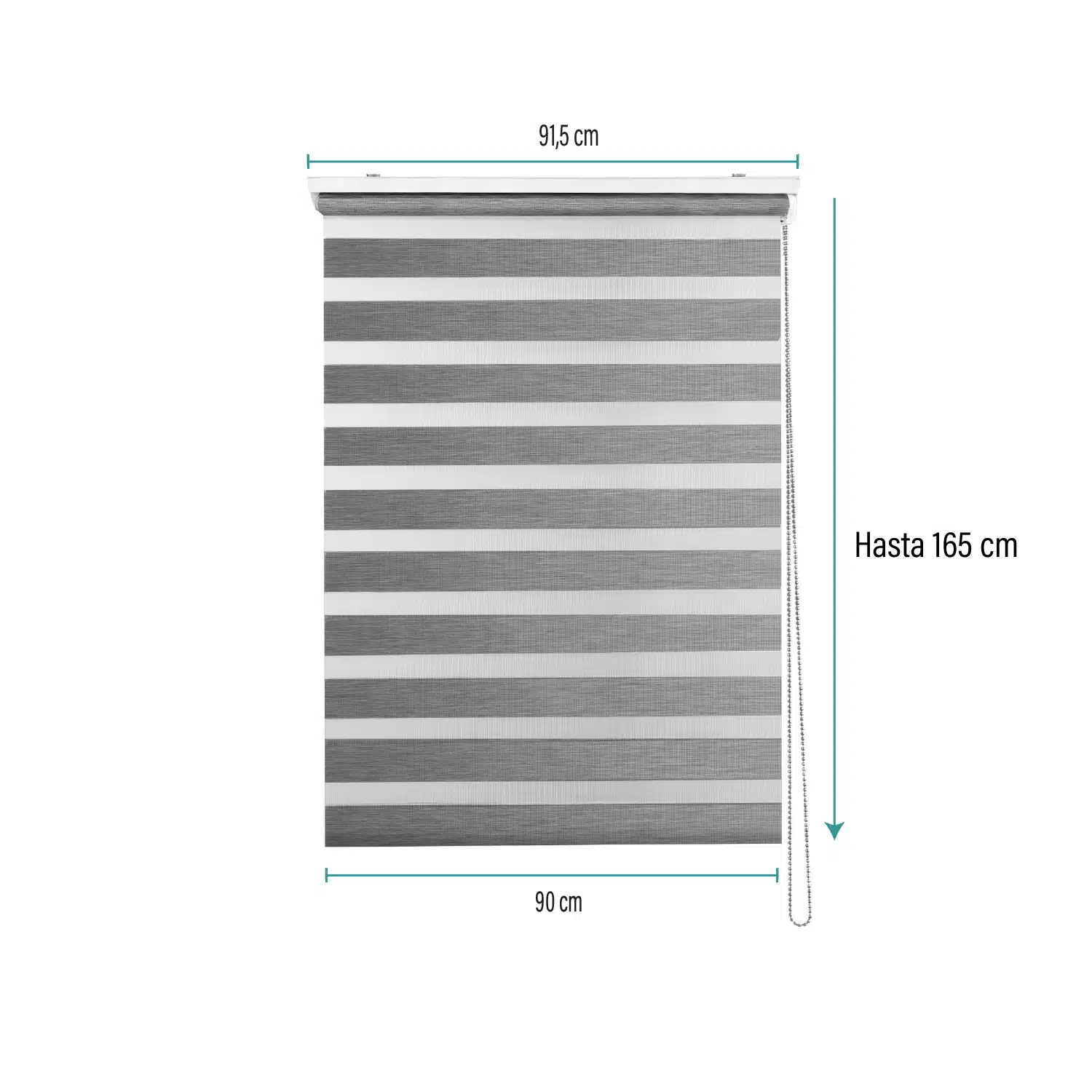 Cortina Roller Duo Zebra Día y Noche Gris 90 X 165 Cm Sin Cenefa Sunfree - Imagen 2