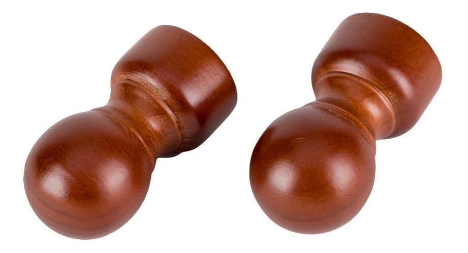 Pack 2 Unidades Terminal Bola De Madera Chocolate 19 Mm