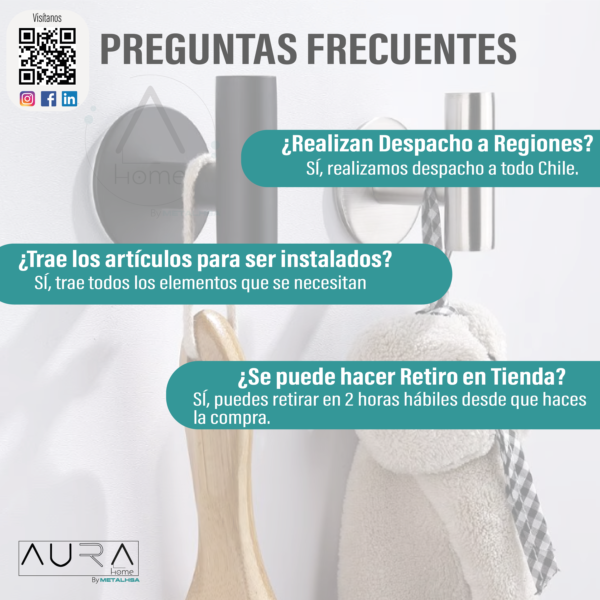 Set de Baño Inoxidable Plateado 5 Piezas - Imagen 6