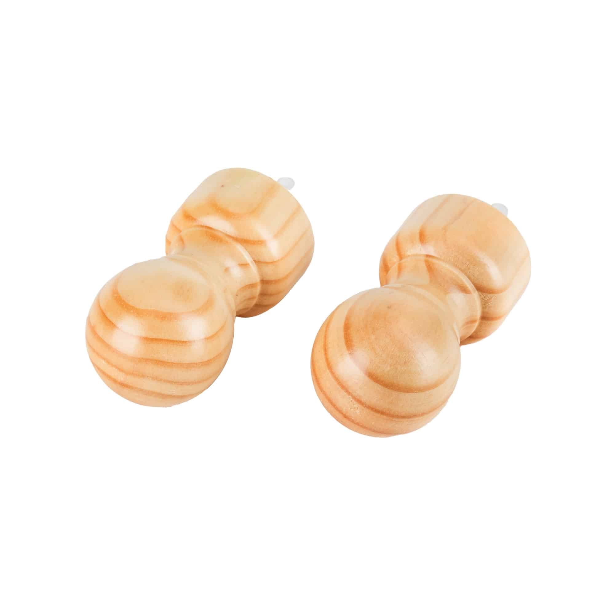 Pack 2 Unidades Terminal Bola De Madera Natural 19 Mm