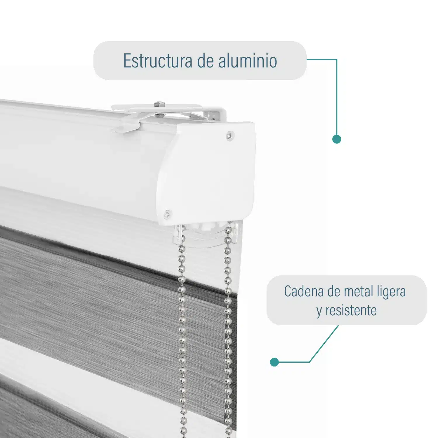 Cortina Roller Duo Zebra Día Y Noche Gris 90 X 250 Cm Sunfree - Imagen 3