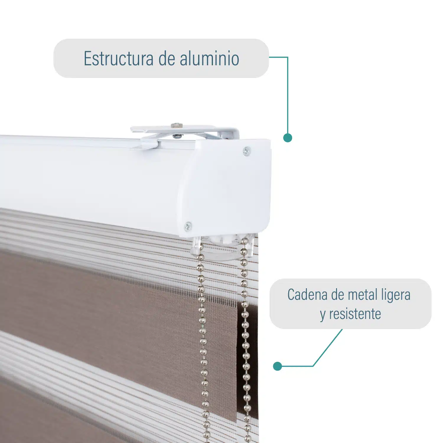 Cortina Roller Duo Zebra Día Y Noche Tostado 90 X 165 Cm Sunfree - Imagen 3