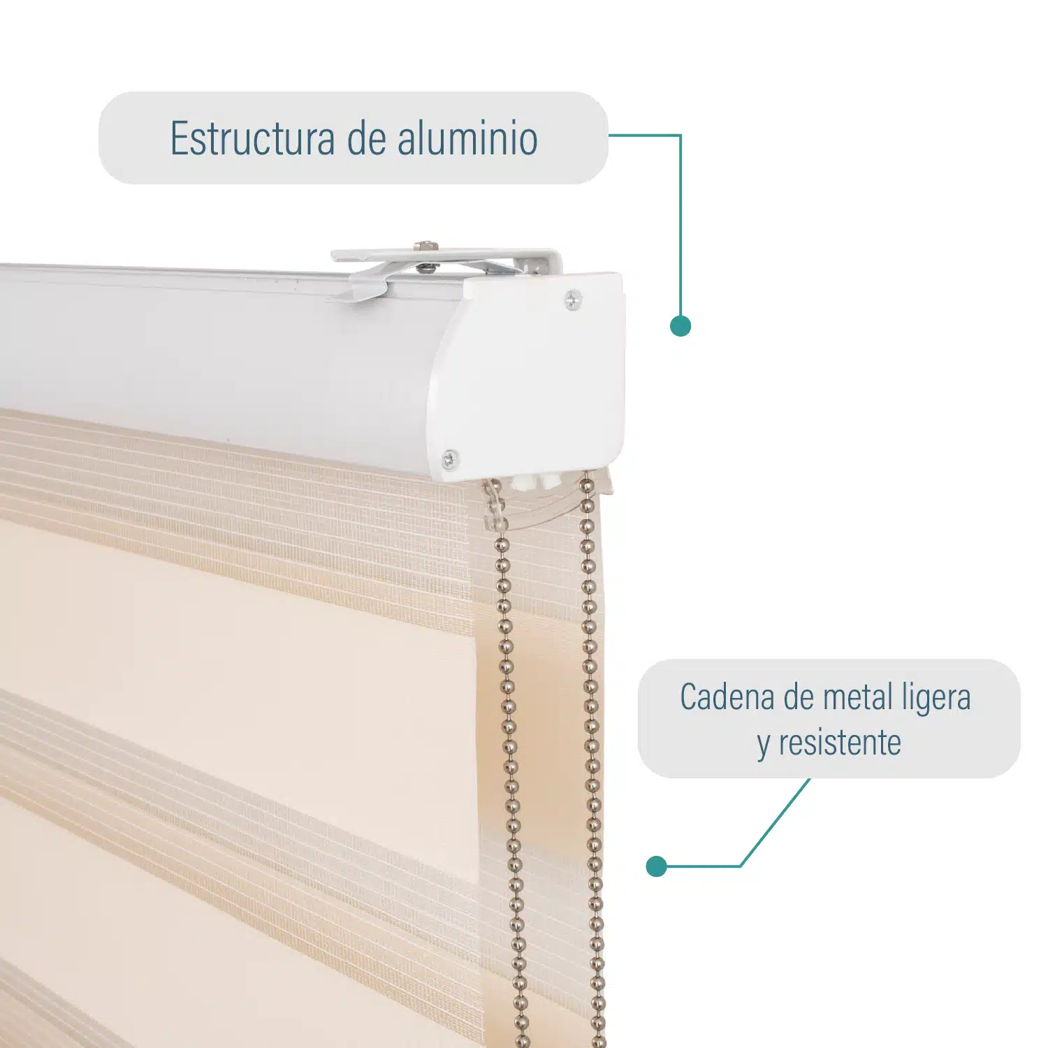 Cortina Roller Duo Zebra Día Y Noche Beige 180 X 250 Cm Sunfree - Imagen 3