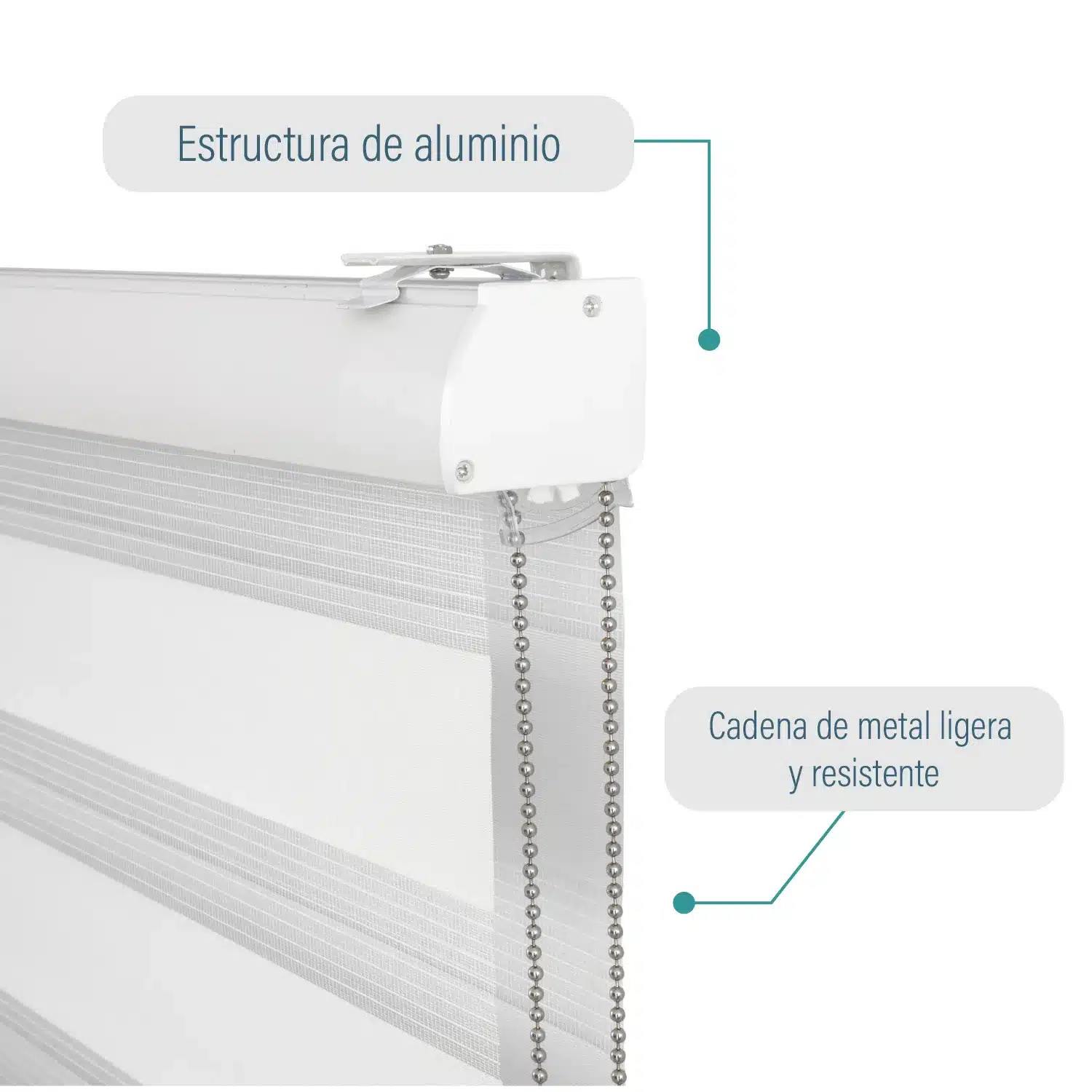 Cortina Roller Duo Zebra Día Y Noche Blanco 120 X 165 Cm Sunfree - Imagen 3