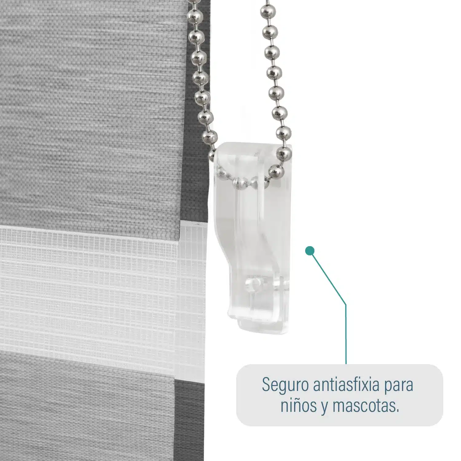 Cortina Roller Duo Zebra Día Y Noche Gris 90 X 250 Cm Sunfree - Imagen 4