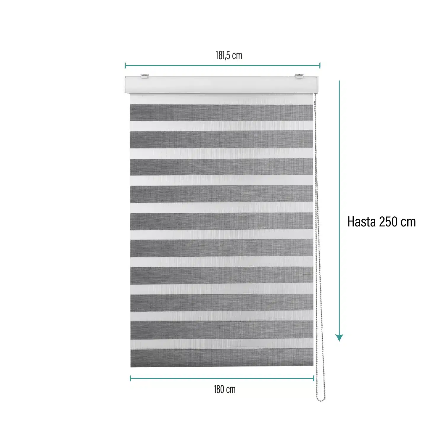 Cortina Roller Duo Zebra Día Y Noche Gris 180 X 250 Cm Sunfree - Imagen 2