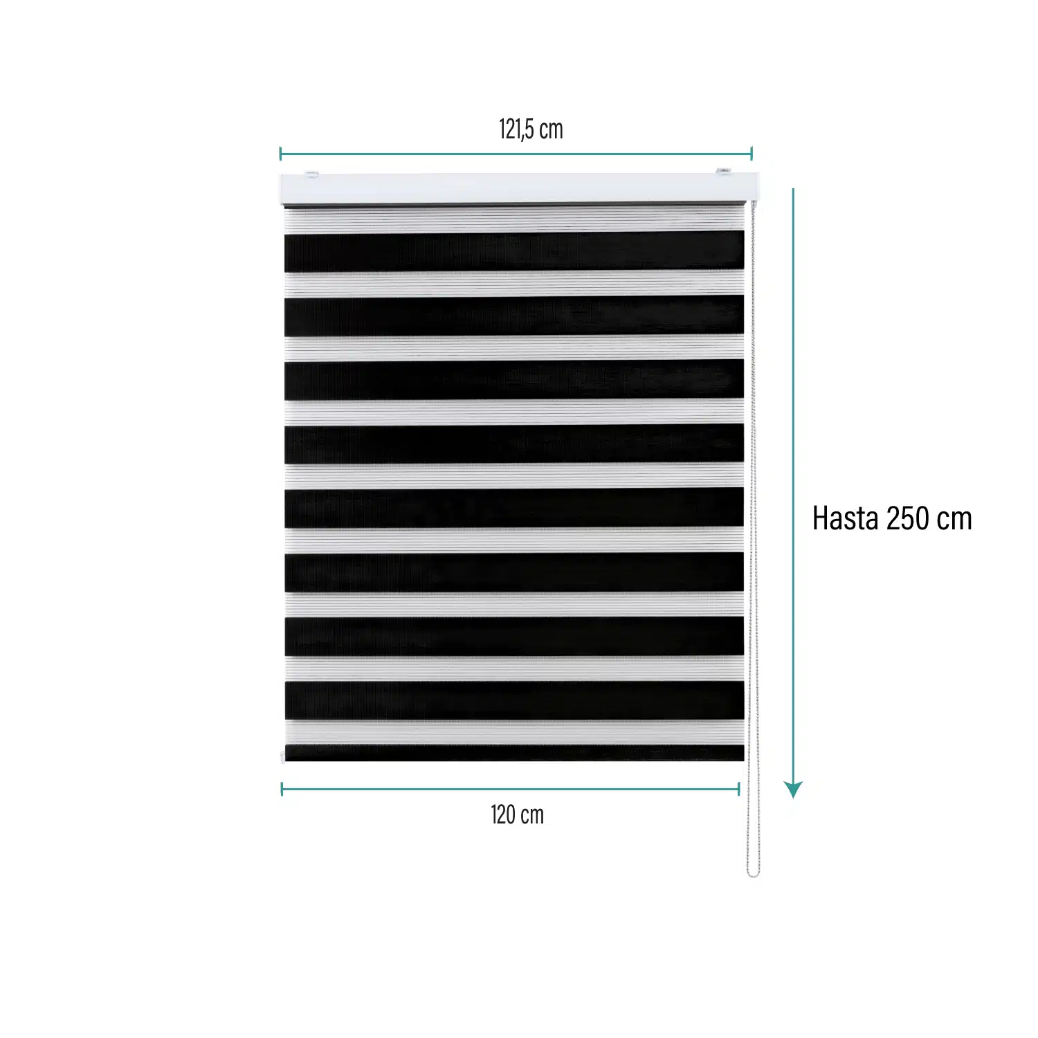 Cortina Roller Duo Zebra Día Y Noche Negro 120 X 250 Cm Sunfree - Imagen 2