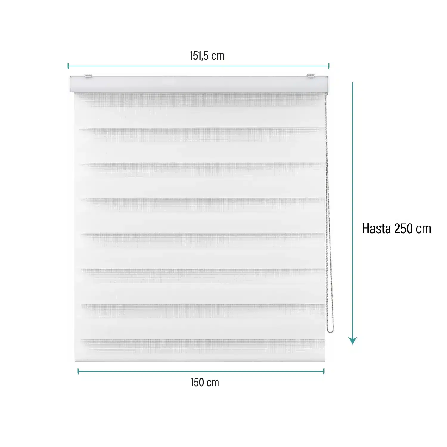 Cortina Roller Duo Zebra Día Y Noche Blanco 150 X 250 Cm Sunfree - Imagen 2