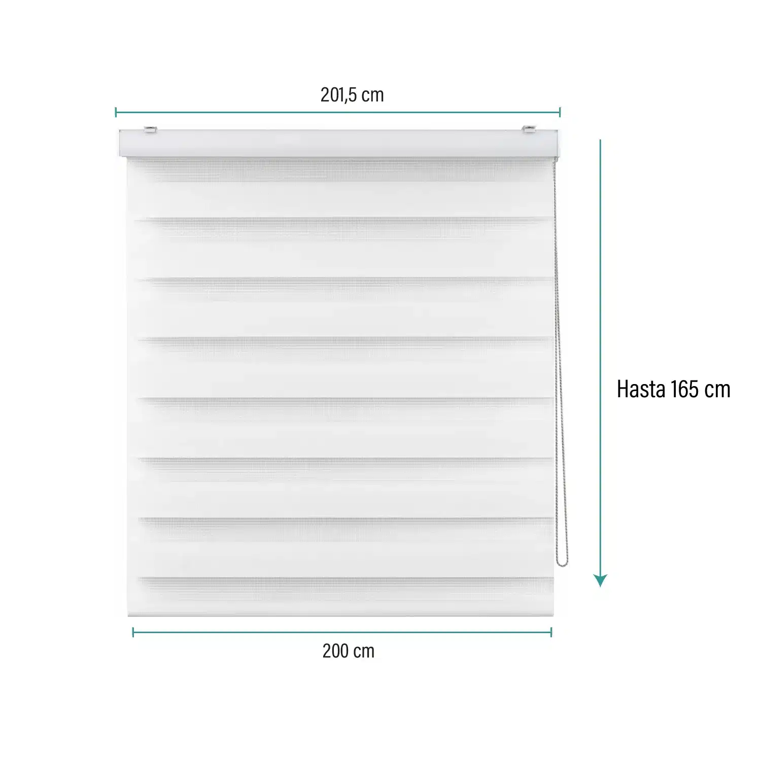 Cortina Roller Duo Zebra Día Y Noche Blanco 200 X 165 Cm Sunfree - Imagen 2