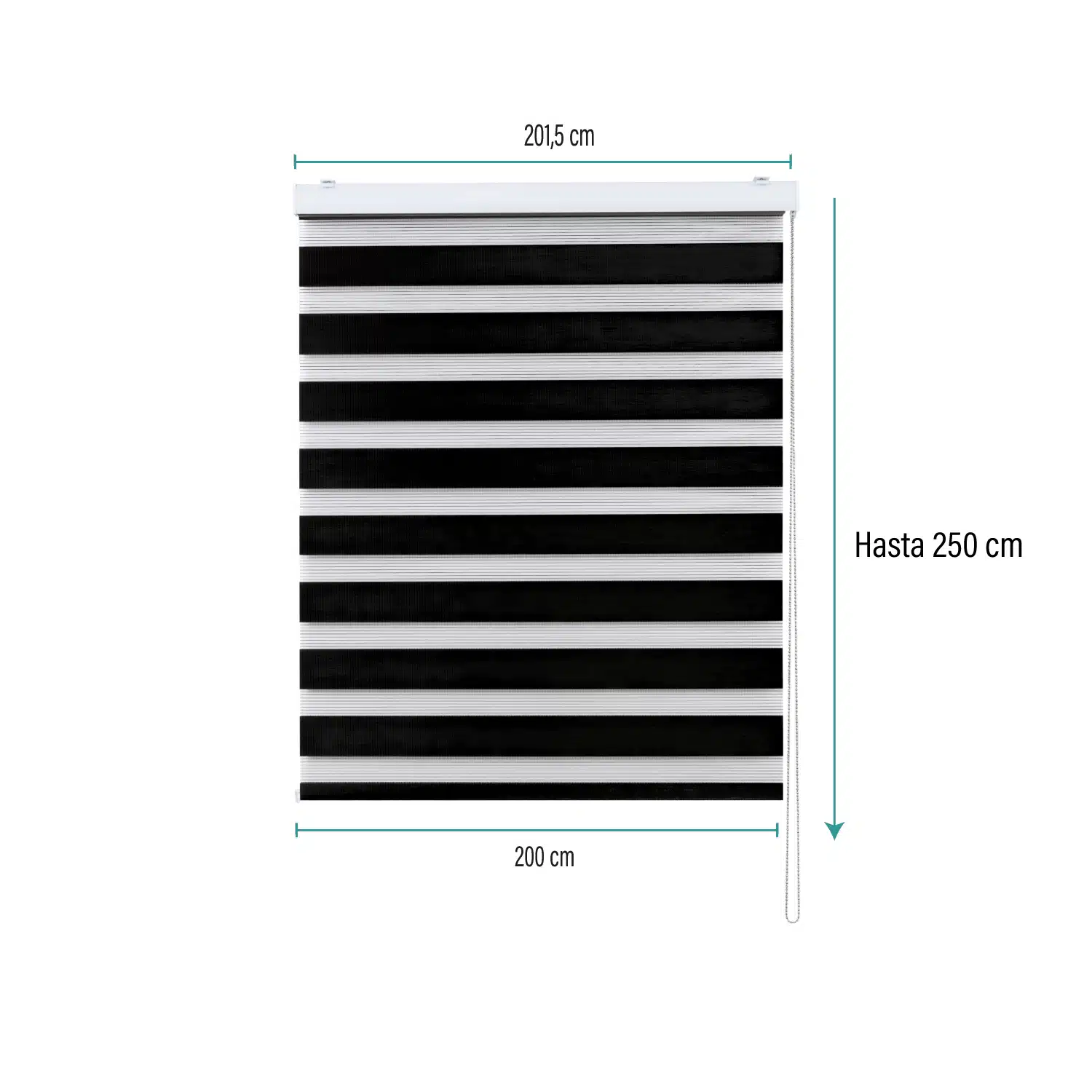 Cortina Roller Duo Zebra Día Y Noche Negro 200 X 250 Cm Sunfree - Imagen 2
