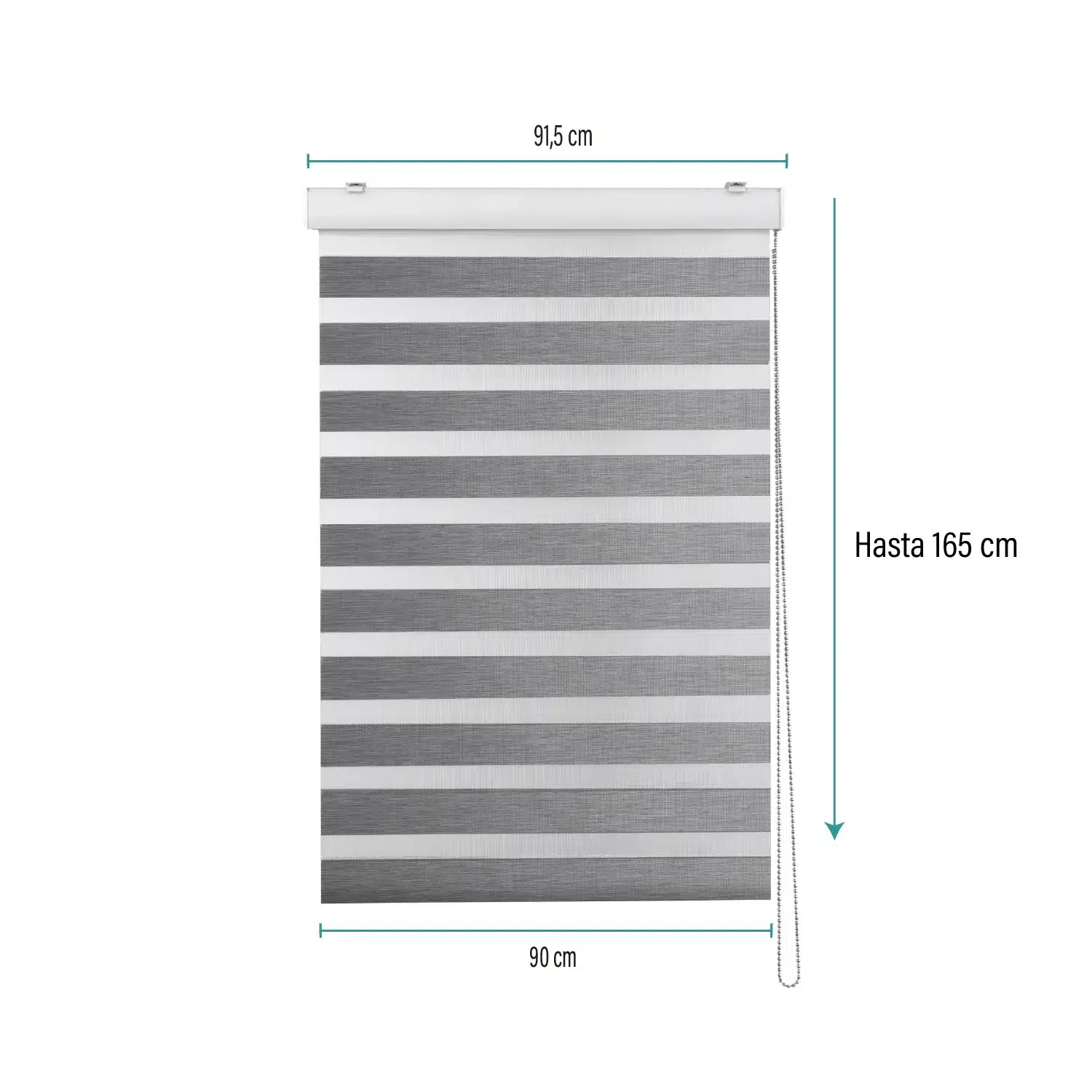 Cortina Roller Duo Zebra Día Y Noche Gris 90 X 165 Cm Sunfree - Imagen 2