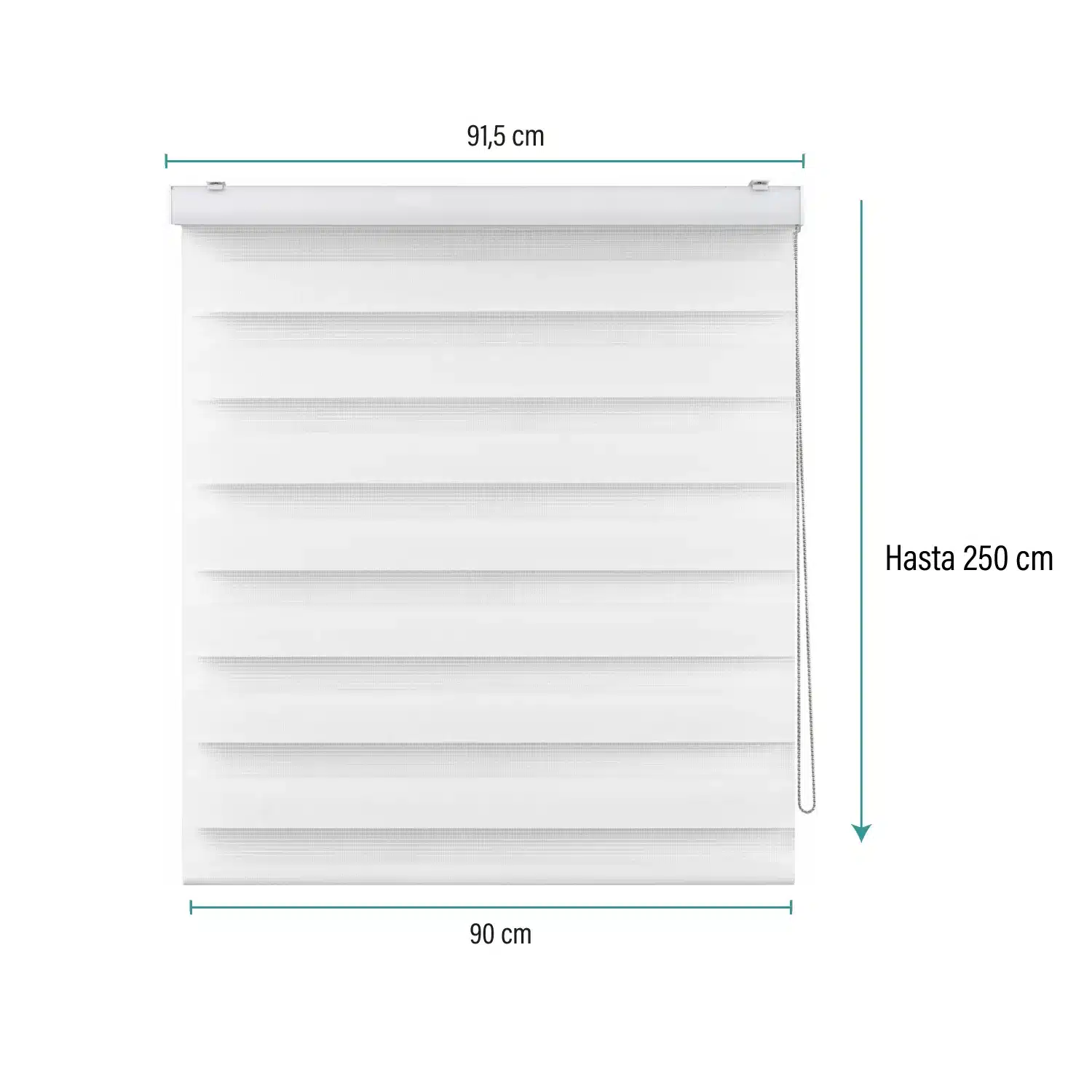 Cortina Roller Duo Zebra Día Y Noche Blanco 90 X 250 Cm Sunfree - Imagen 2