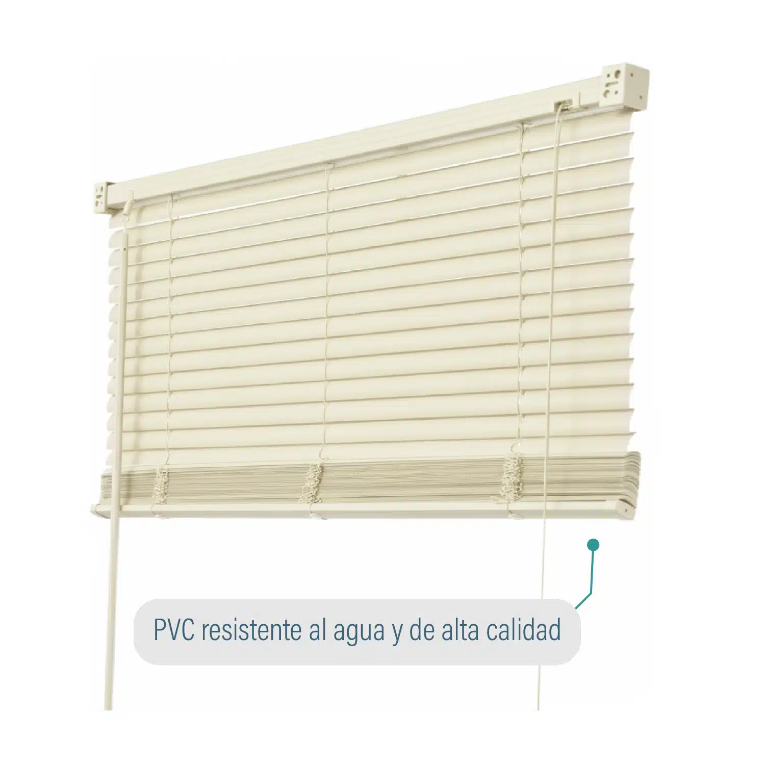 Persiana Veneciana Pvc 25MM 120X165 Cm Manual Beige Aura - Imagen 2