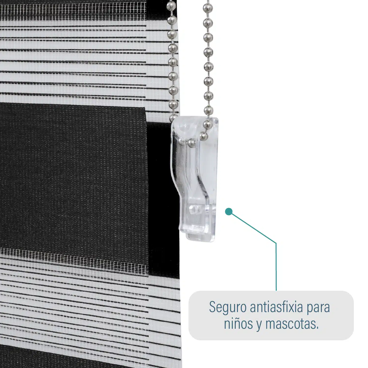 Cortina Roller Duo Zebra Día Y Noche Negro 90 X 250 Cm Sunfree - Imagen 4