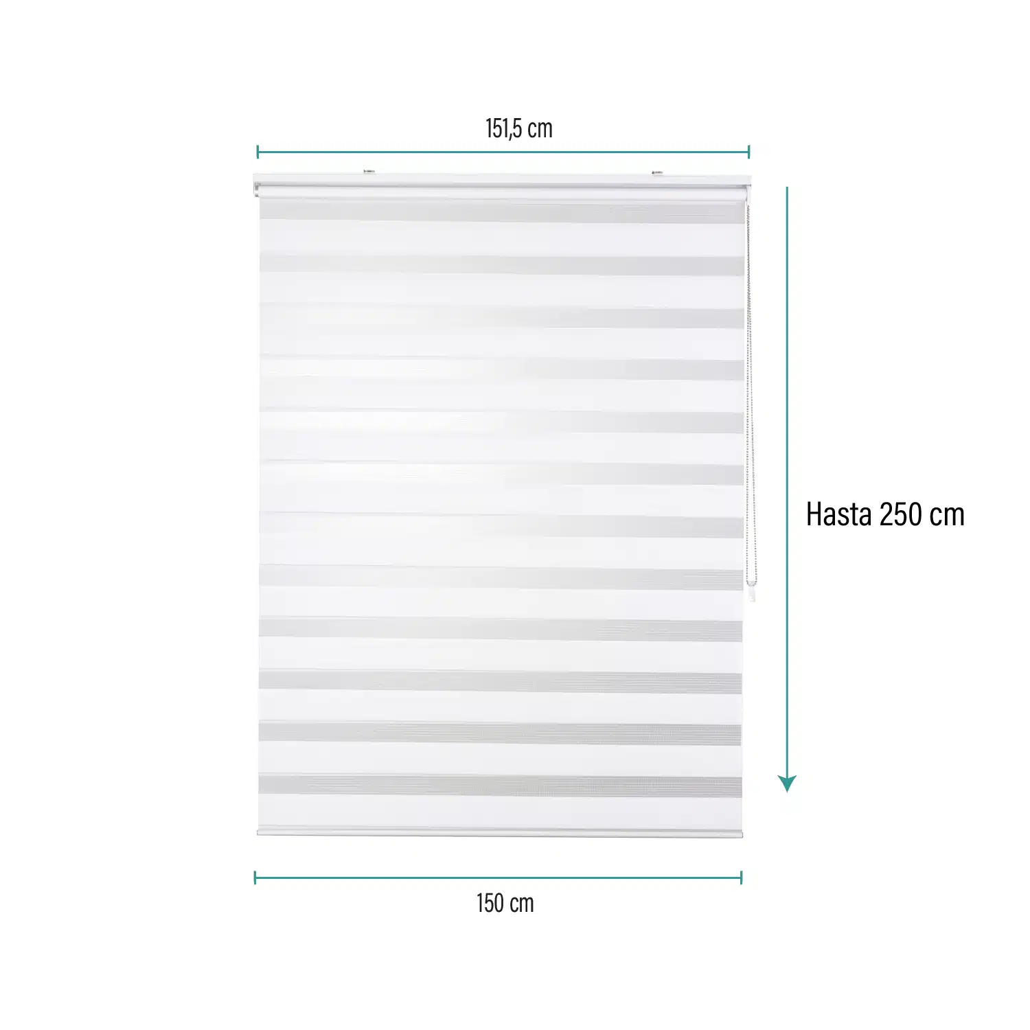 Cortina Roller Duo Zebra Día Y Noche Blanco 150 X 250 Cm Sin Cenefa Sunfree - Imagen 2