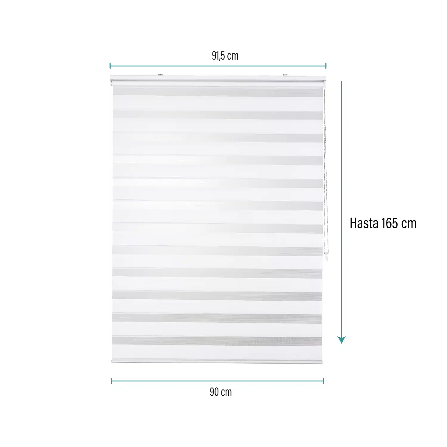 Cortina Roller Duo Zebra Día Y Noche Blanco 090 X 165 Cm Sin Cenefa Sunfree - Imagen 2