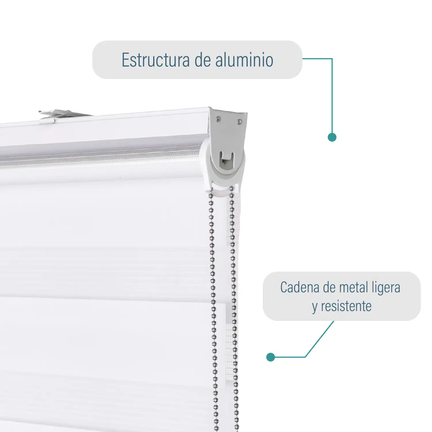 Cortina Roller Duo Zebra Día Y Noche Blanco 120 X 165 Cm Sin Cenefa Sunfree - Imagen 3