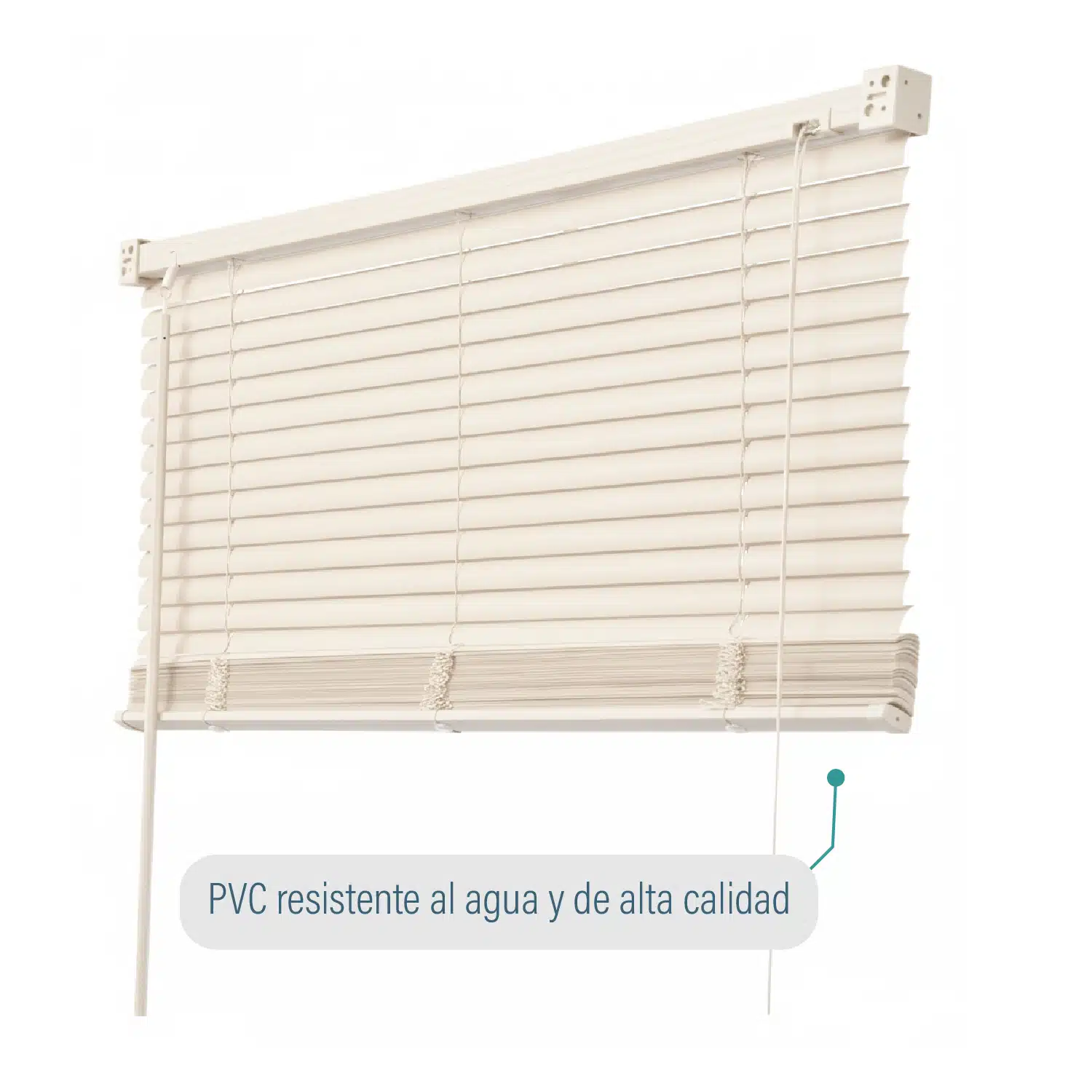 Persiana Veneciana Pvc 25MM 120X165 Cm Manual Marfil Aura - Imagen 2