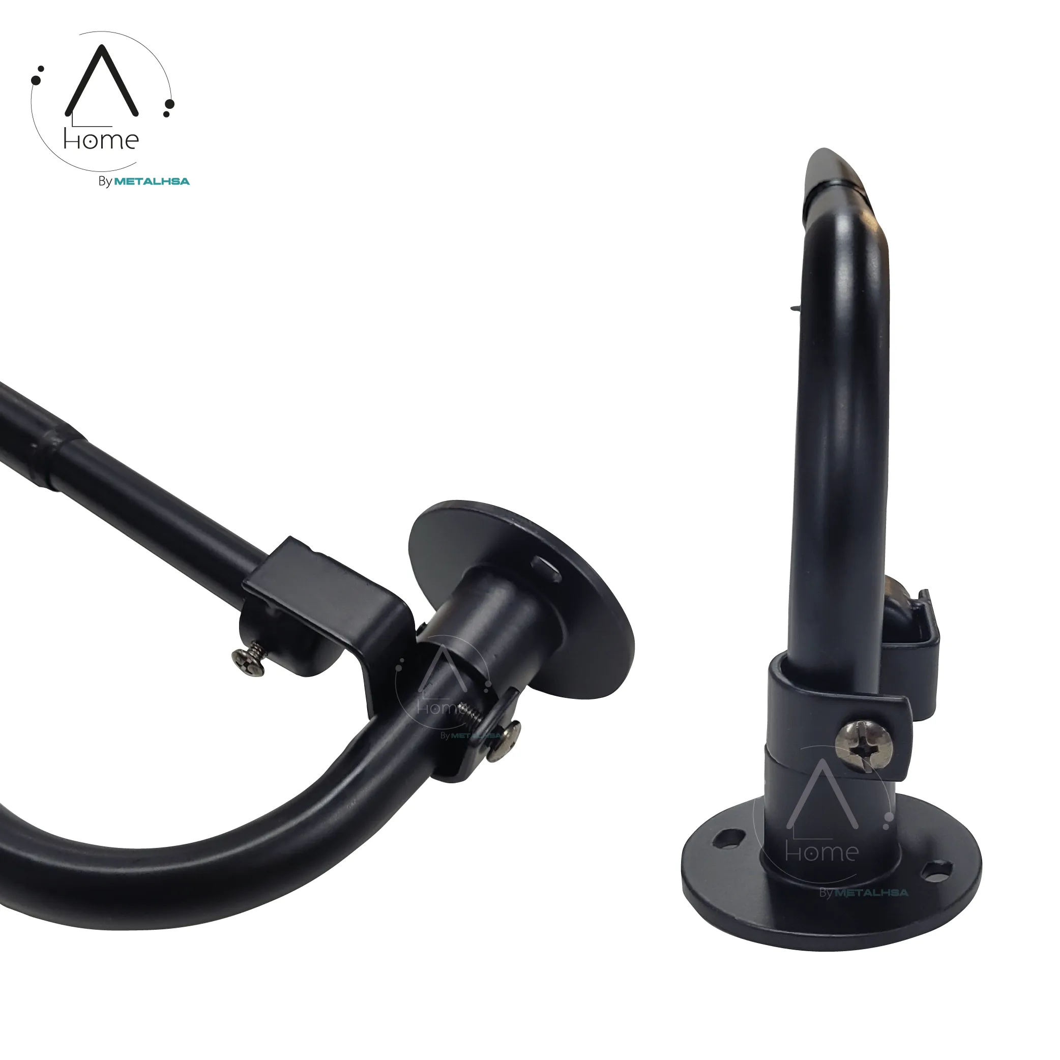 Set Barras para Cortina Doble 16/19 Mm Extensible Curvo 70 a 120 Cm Color Negro - Imagen 6