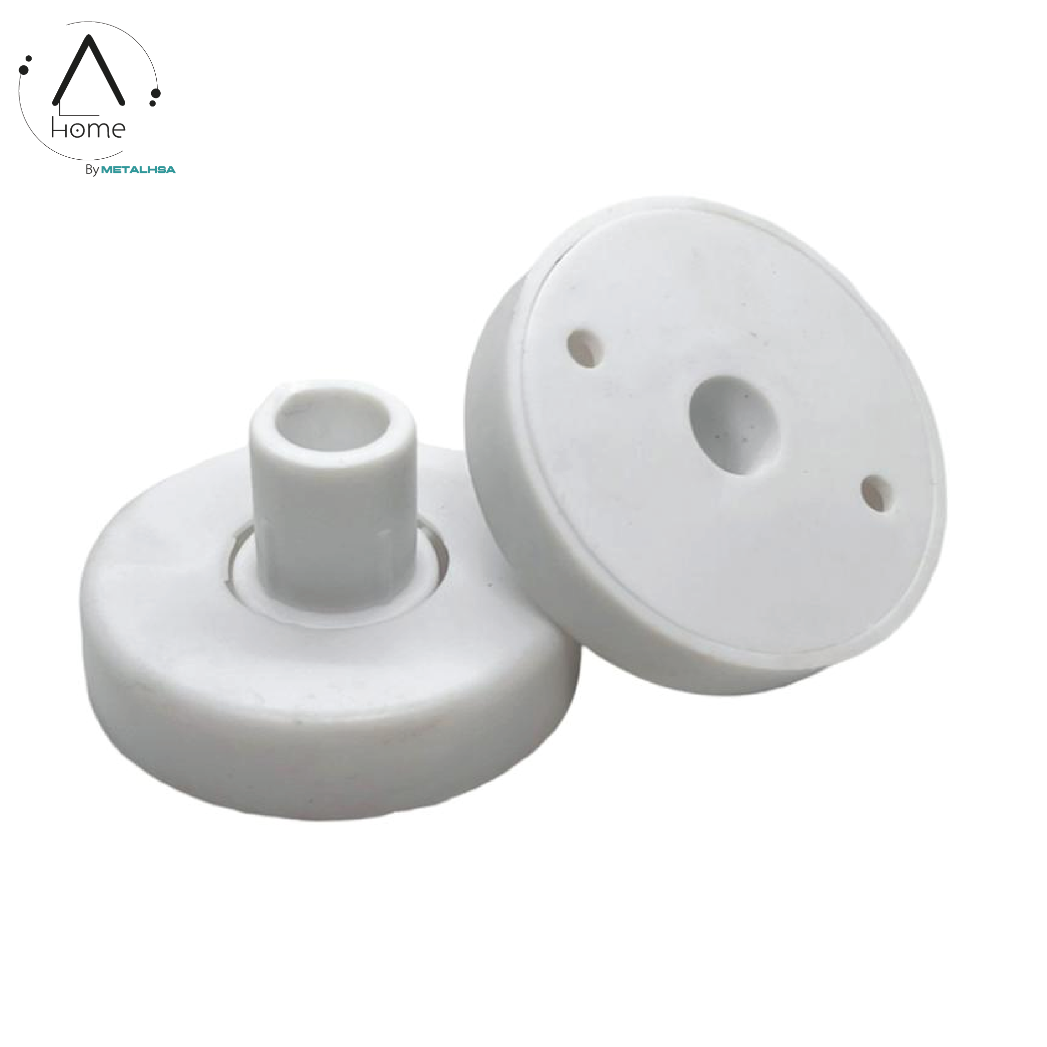 Pack 2 Unidades Flanche Plastificado 19 MM Color Blanco - Imagen 2