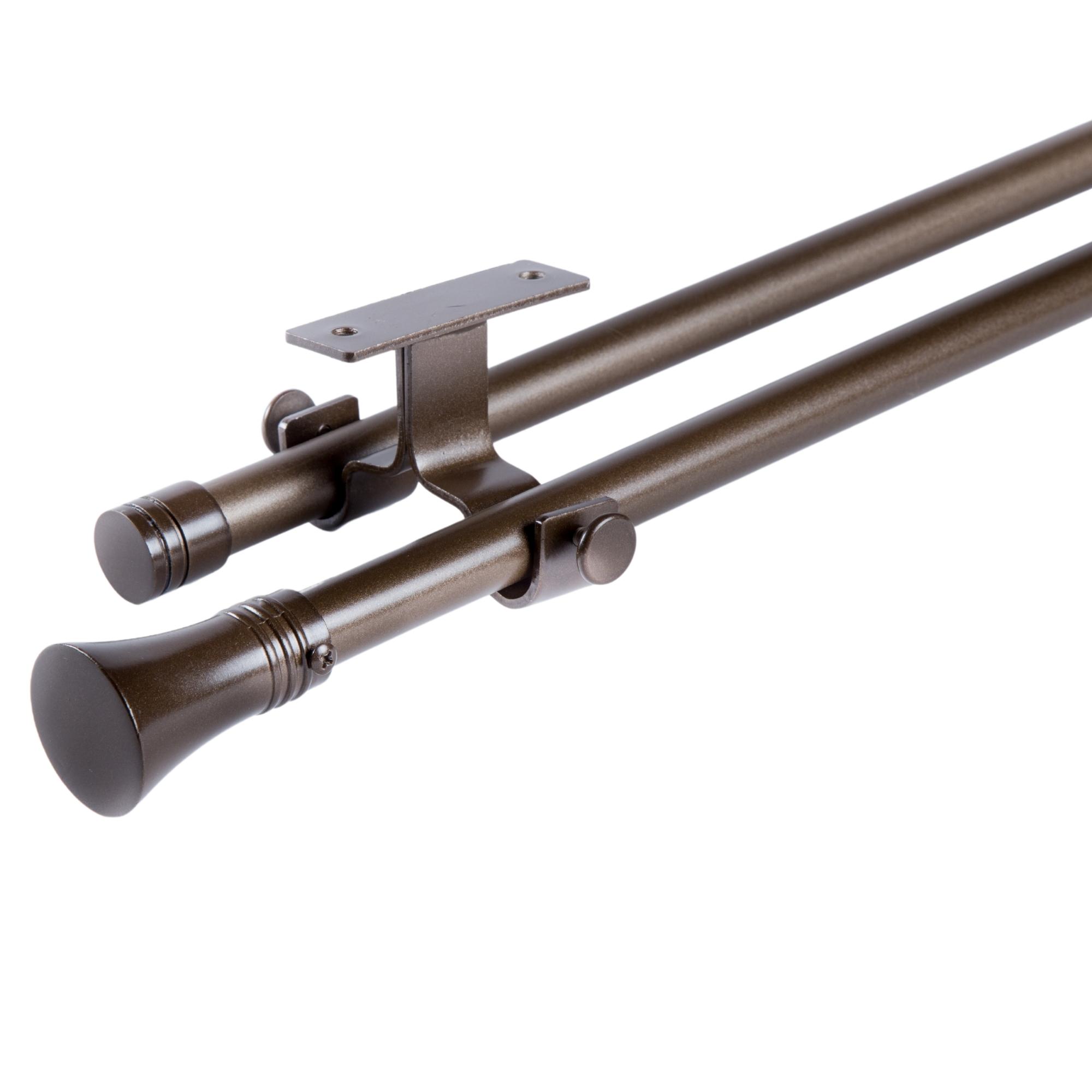 Set Barras para Cortina Doble 16/19 Mm Extensible 75-110 Cm A Techo Café Cónico