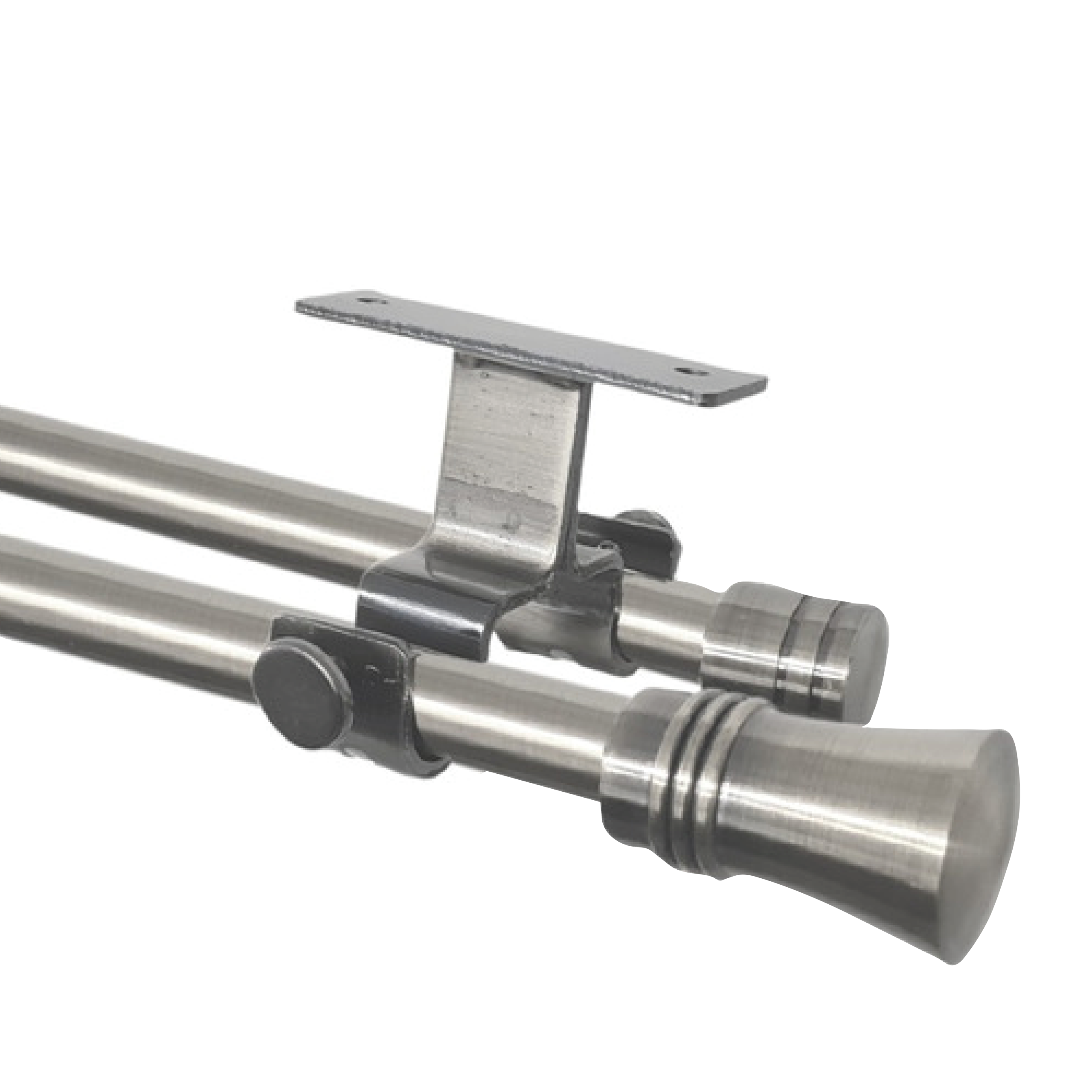 Set Barras para Cortina Doble 16/19 Mm Extensible 75-110 Cm A Techo Satín Cónico