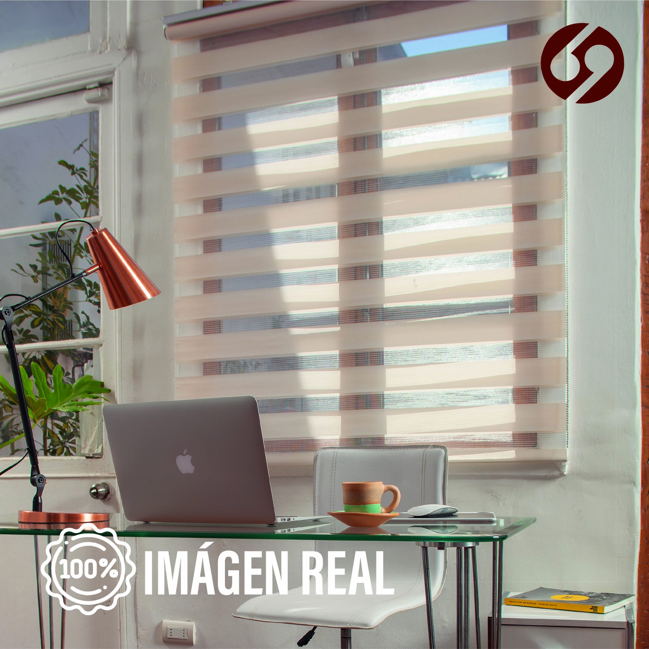 Cortina Roller Duo Zebra Día Y Noche Blanco 150 X 165 Cm Sin Cenefa Sunfree - Imagen 4