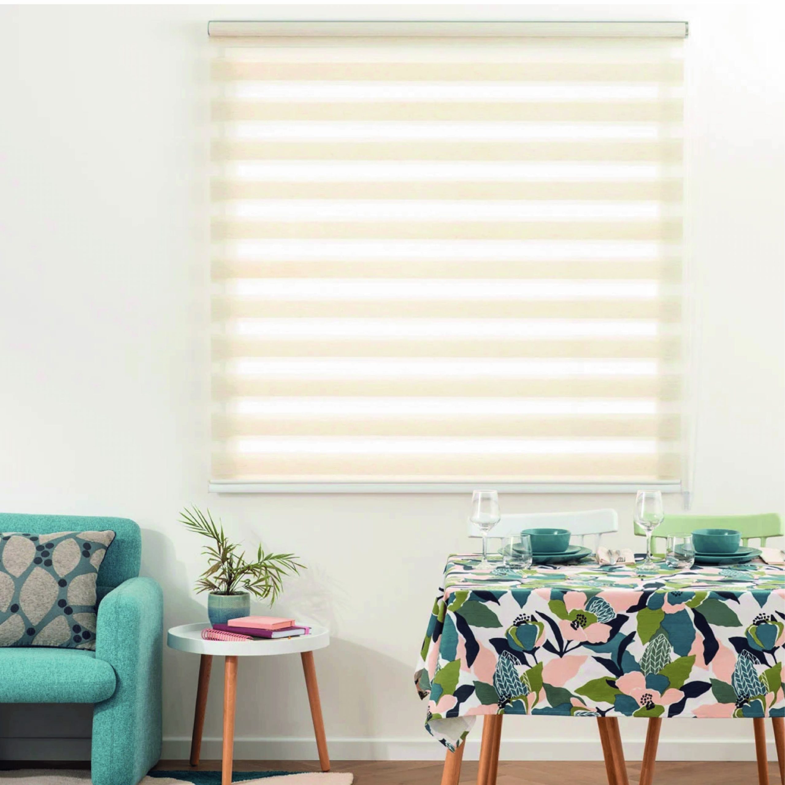 Cortina Roller Duo Zebra Día Y Noche Blanco 150 X 165 Cm Sin Cenefa Sunfree - Imagen 7