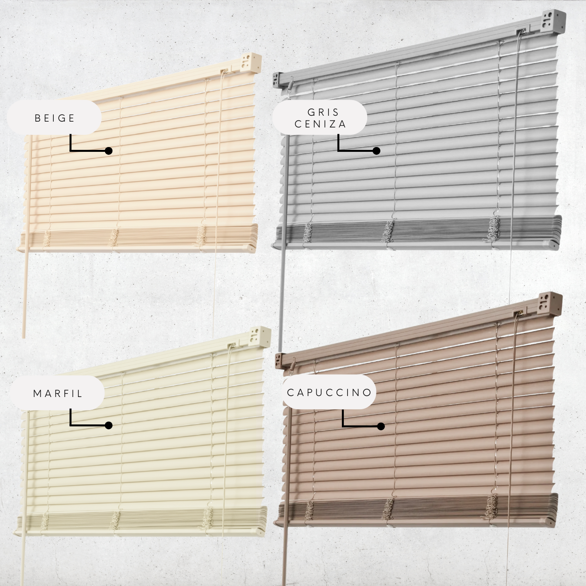 Persiana Veneciana Pvc 25MM 100X165 Cm Manual Marfil Aura - Imagen 8