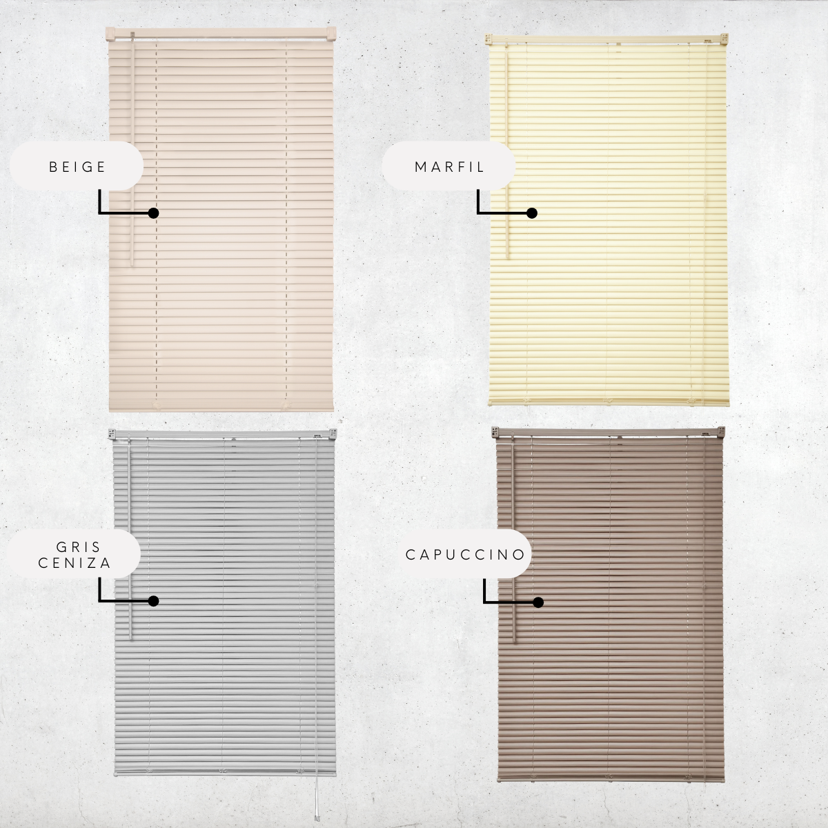 Persiana Veneciana Pvc 25MM 200X165 Cm Manual Gris Ceniza Aura - Imagen 10