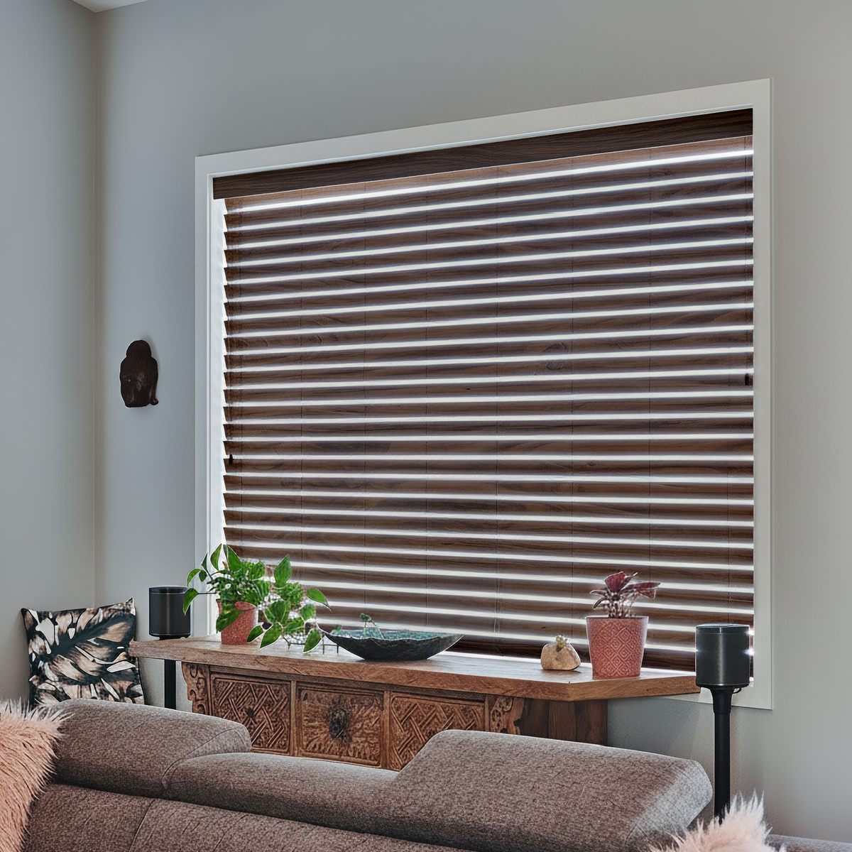 Persiana Imitación Madera 50 MM 180X165 Cm Caoba Texturado - Imagen 5