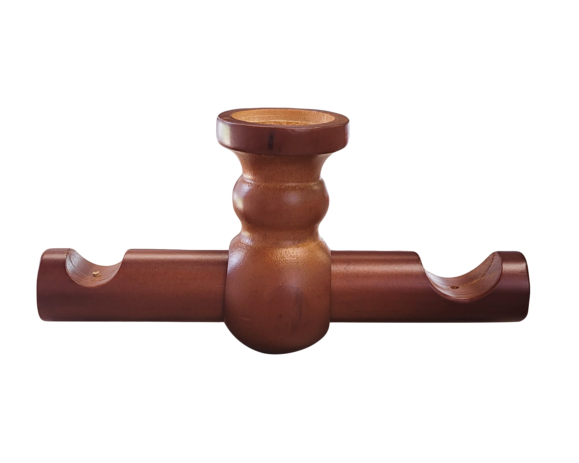 Pack 2 Unidades Soporte Techo Doble De Madera 19/28 Mm Color Chocolate