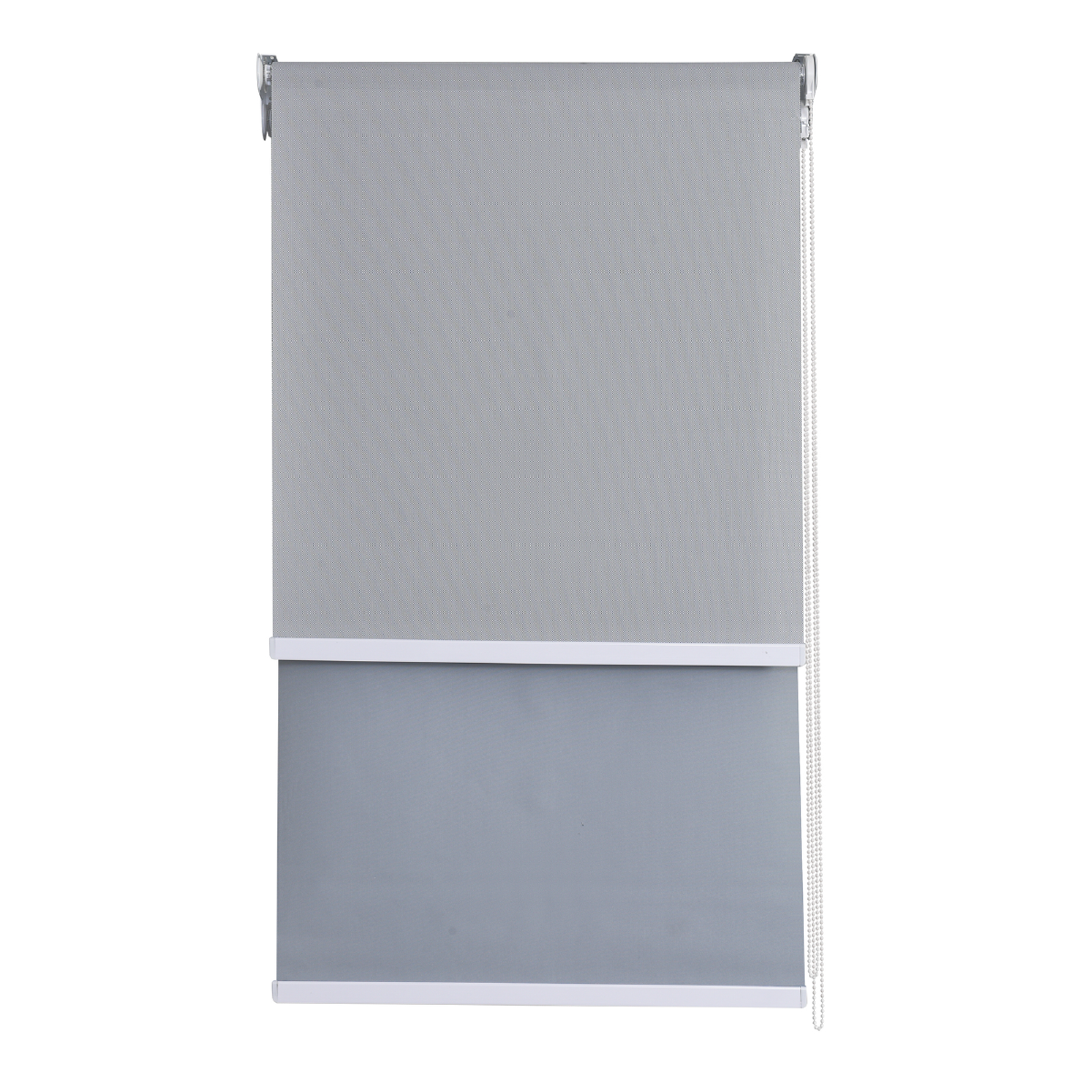 Cortina Roller Doble Blackout y Sunscreen 100 X 250 Cm Color Gris Marca Sunfree