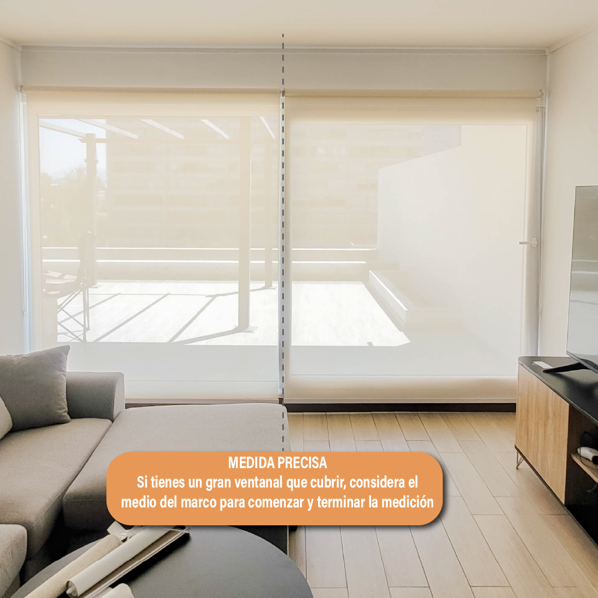 Cortina Roller Doble Blackout y Sunscreen 160 X 165 Cm Color Beige Marca Sunfree - Imagen 7