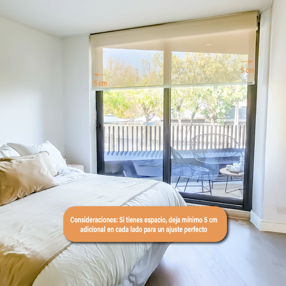 Cortina Roller Doble Blackout y Sunscreen 160 X 165 Cm Color Beige Marca Sunfree - Imagen 9