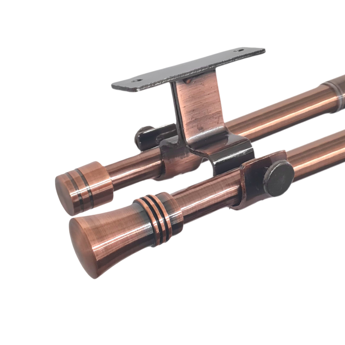 Set Barras para Cortina Doble 16/19 Mm Extensible 75-110 Cm A Techo Cobre Cónico - Imagen 5